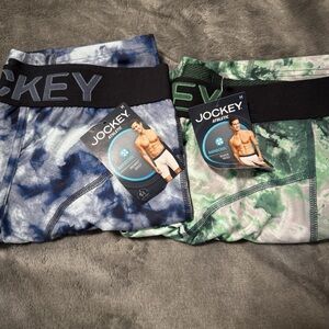 Jockey Boxer Briefs Blue and Green Tie-Dye Comfort